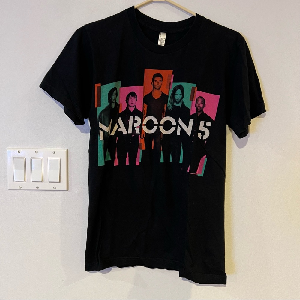 American Apparel Black Maroon 5 Graphic Tee 2013 Concert Small S Music Collector
